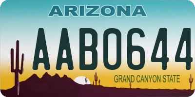 AZ license plate AAB0644