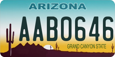 AZ license plate AAB0646