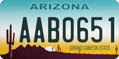 AZ license plate AAB0651