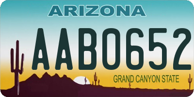 AZ license plate AAB0652