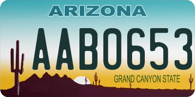 AZ license plate AAB0653