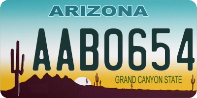 AZ license plate AAB0654