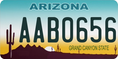 AZ license plate AAB0656
