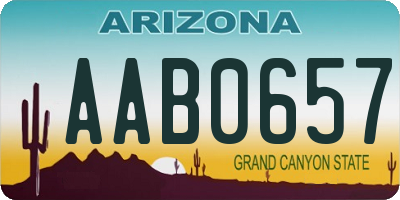 AZ license plate AAB0657