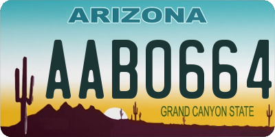 AZ license plate AAB0664