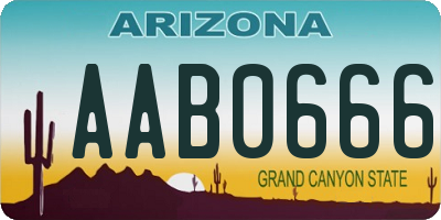 AZ license plate AAB0666