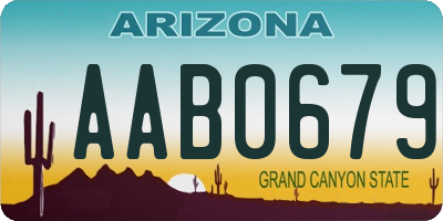 AZ license plate AAB0679