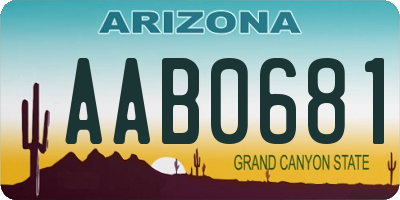 AZ license plate AAB0681