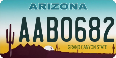 AZ license plate AAB0682