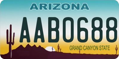 AZ license plate AAB0688