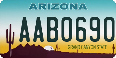 AZ license plate AAB0690