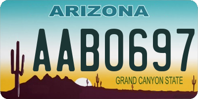 AZ license plate AAB0697