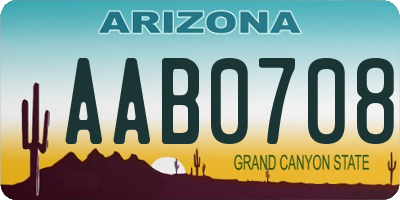 AZ license plate AAB0708