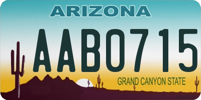 AZ license plate AAB0715