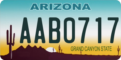 AZ license plate AAB0717