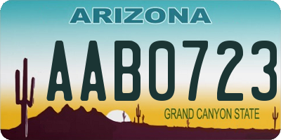 AZ license plate AAB0723