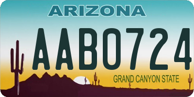 AZ license plate AAB0724