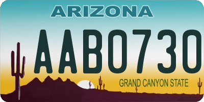 AZ license plate AAB0730