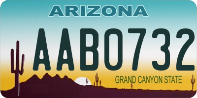 AZ license plate AAB0732