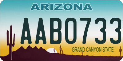 AZ license plate AAB0733