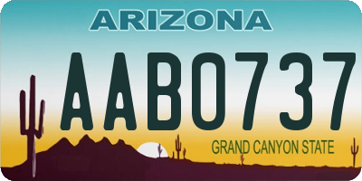 AZ license plate AAB0737