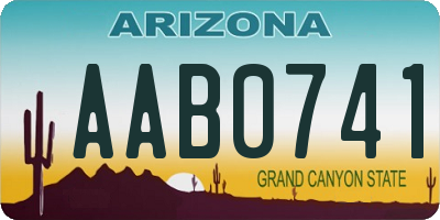 AZ license plate AAB0741