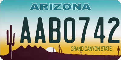 AZ license plate AAB0742