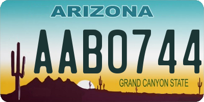 AZ license plate AAB0744