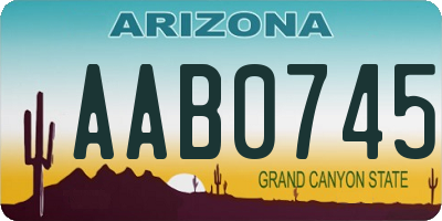 AZ license plate AAB0745