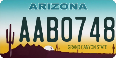AZ license plate AAB0748