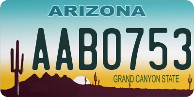 AZ license plate AAB0753