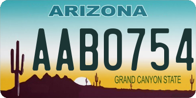 AZ license plate AAB0754