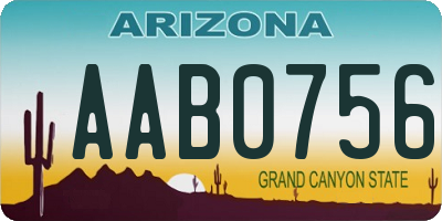 AZ license plate AAB0756