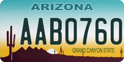 AZ license plate AAB0760