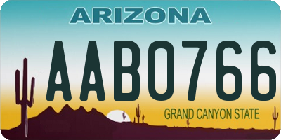 AZ license plate AAB0766