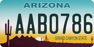 AZ license plate AAB0786