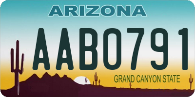 AZ license plate AAB0791