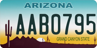 AZ license plate AAB0795