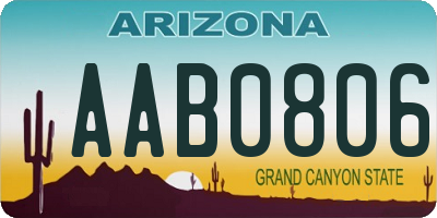 AZ license plate AAB0806