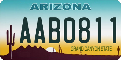 AZ license plate AAB0811