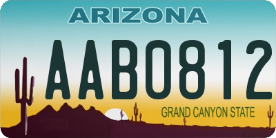 AZ license plate AAB0812