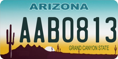 AZ license plate AAB0813