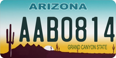 AZ license plate AAB0814