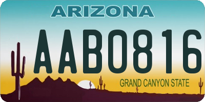 AZ license plate AAB0816