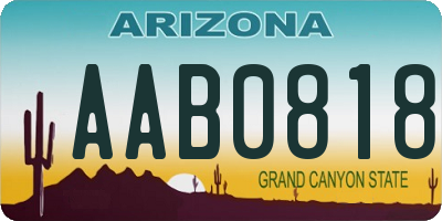 AZ license plate AAB0818