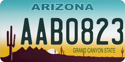 AZ license plate AAB0823