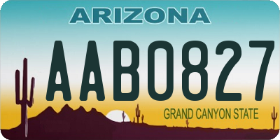 AZ license plate AAB0827