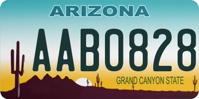 AZ license plate AAB0828