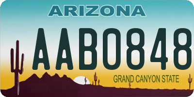 AZ license plate AAB0848