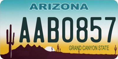 AZ license plate AAB0857